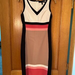 White House Black Market Colorblock Midi Dress
